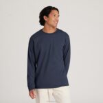 Allbirds Allgood-Langarm-T-Shirt für Herren aus Baumwolle DZ826139 dunstiges Indigo