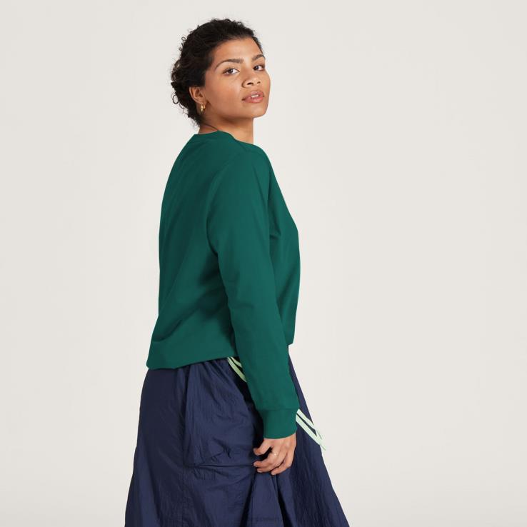 Allbirds Damen-Langarm-T-Shirt aus Allgood-Baumwolle DZ826221 tiefer Smaragd – Bild 2