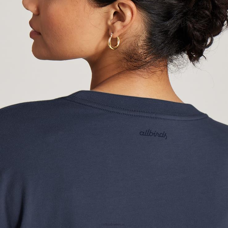 Allbirds Damen-Langarm-T-Shirt aus Allgood-Baumwolle DZ826222 dunstiges Indigo – Bild 3