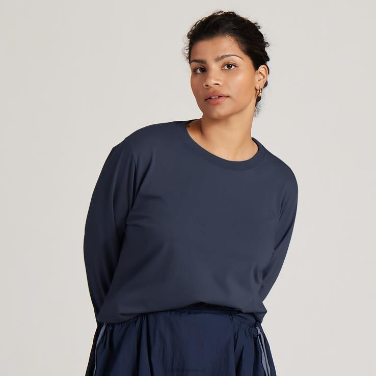 Allbirds Damen-Langarm-T-Shirt aus Allgood-Baumwolle DZ826222 dunstiges Indigo – Bild 4