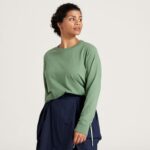 Allbirds Damen-Langarm-T-Shirt aus Allgood-Baumwolle DZ826223 neblige Ladung