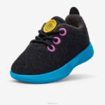 Allbirds Smallbirds Wollläufer – kleine Kinder DZ826239 Naturschwarz (Thrive Teal-Sohle)