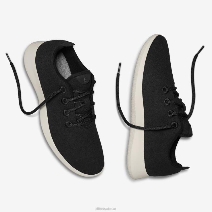 Allbirds Wollläufer für Herren DZ82630 echtes Schwarz (cremefarbene Sohle) – Bild 7
