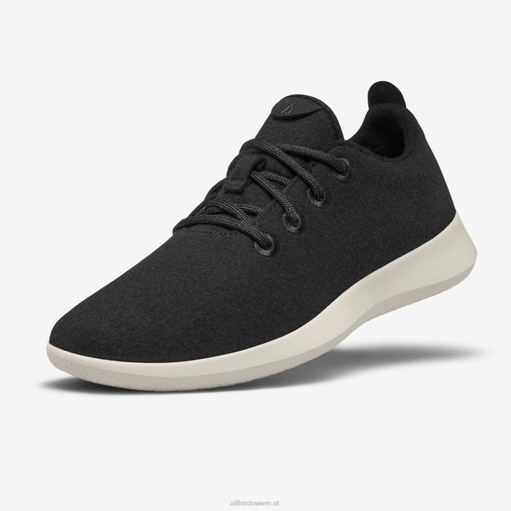 Allbirds Wollläufer für Herren DZ82630 echtes Schwarz (cremefarbene Sohle) – Bild 1